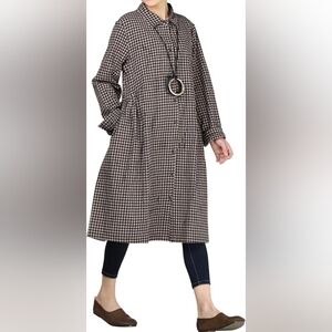 Modernmiss Linen/cotton Gingham Dress